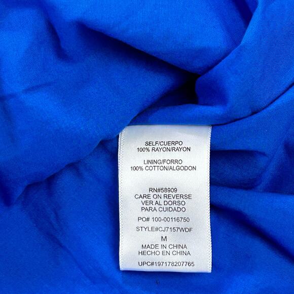 Copper Key Faux Wrap Dress Size Medium Blue Career Textured Classic Rayon  Mini - Picture 13 of 16